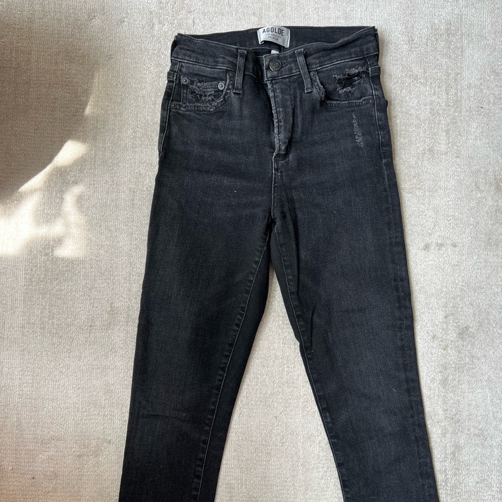 AGOLDE black ankle skinny Jean